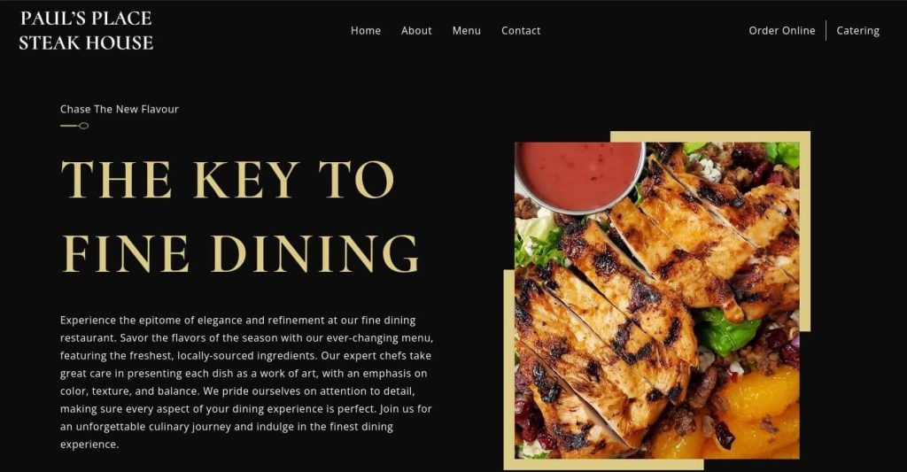 steakhouse restaurant website project